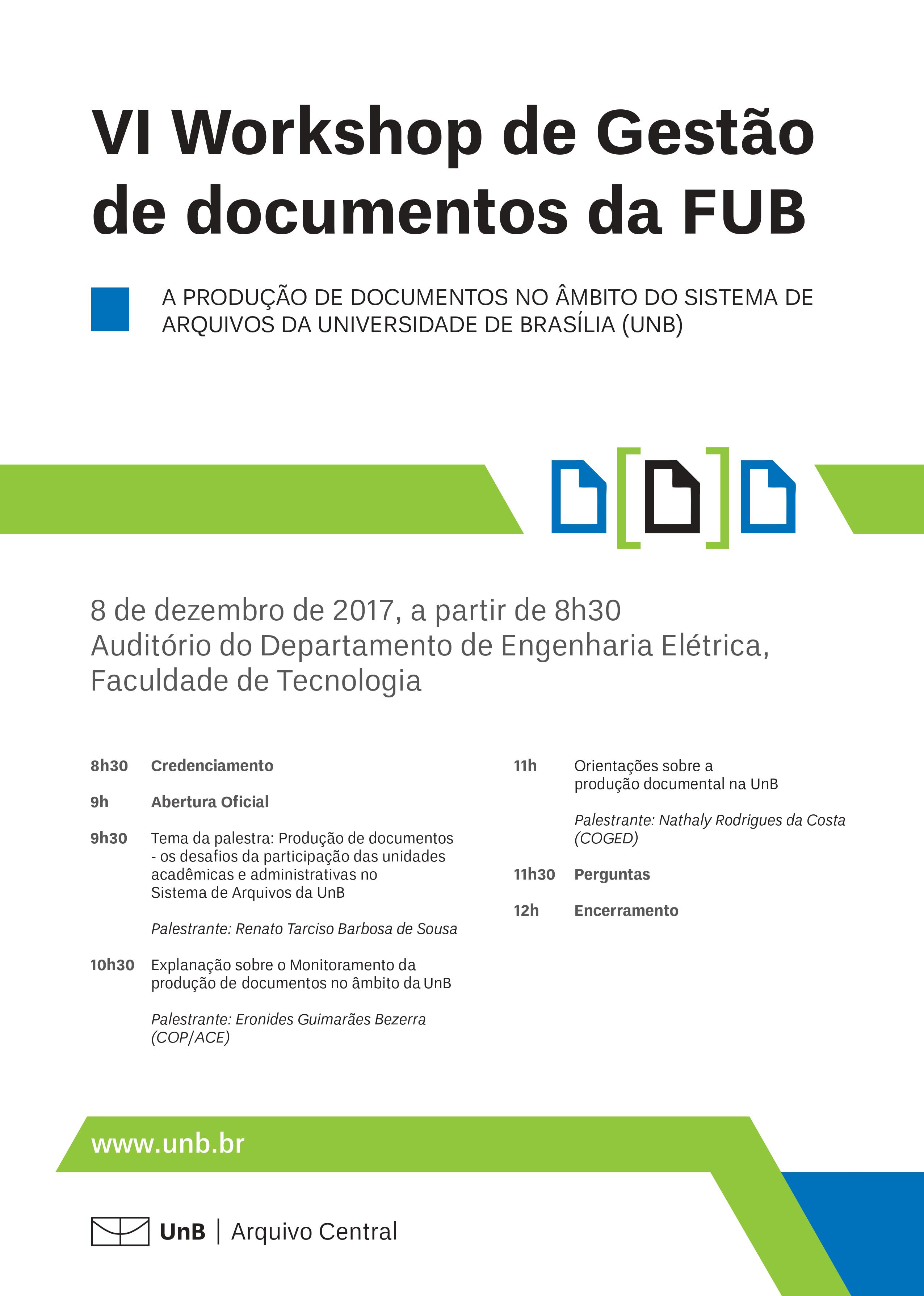 VI Workshop de Gestão de Documentos da FUB