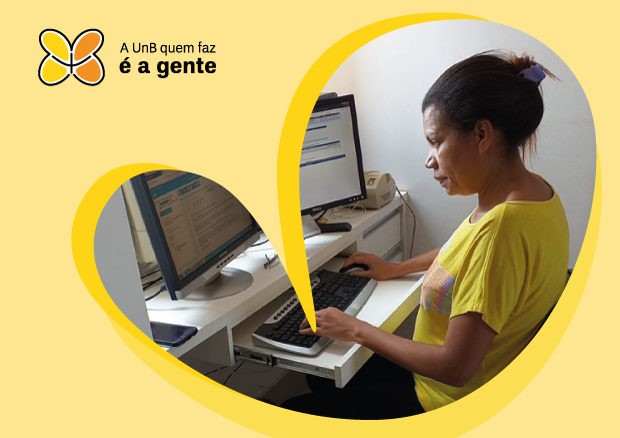 A servidora Josilene Cardoso da Silva integra a equipe da Central de Acolhimento ao Estudante. Foto: arquivo pessoal