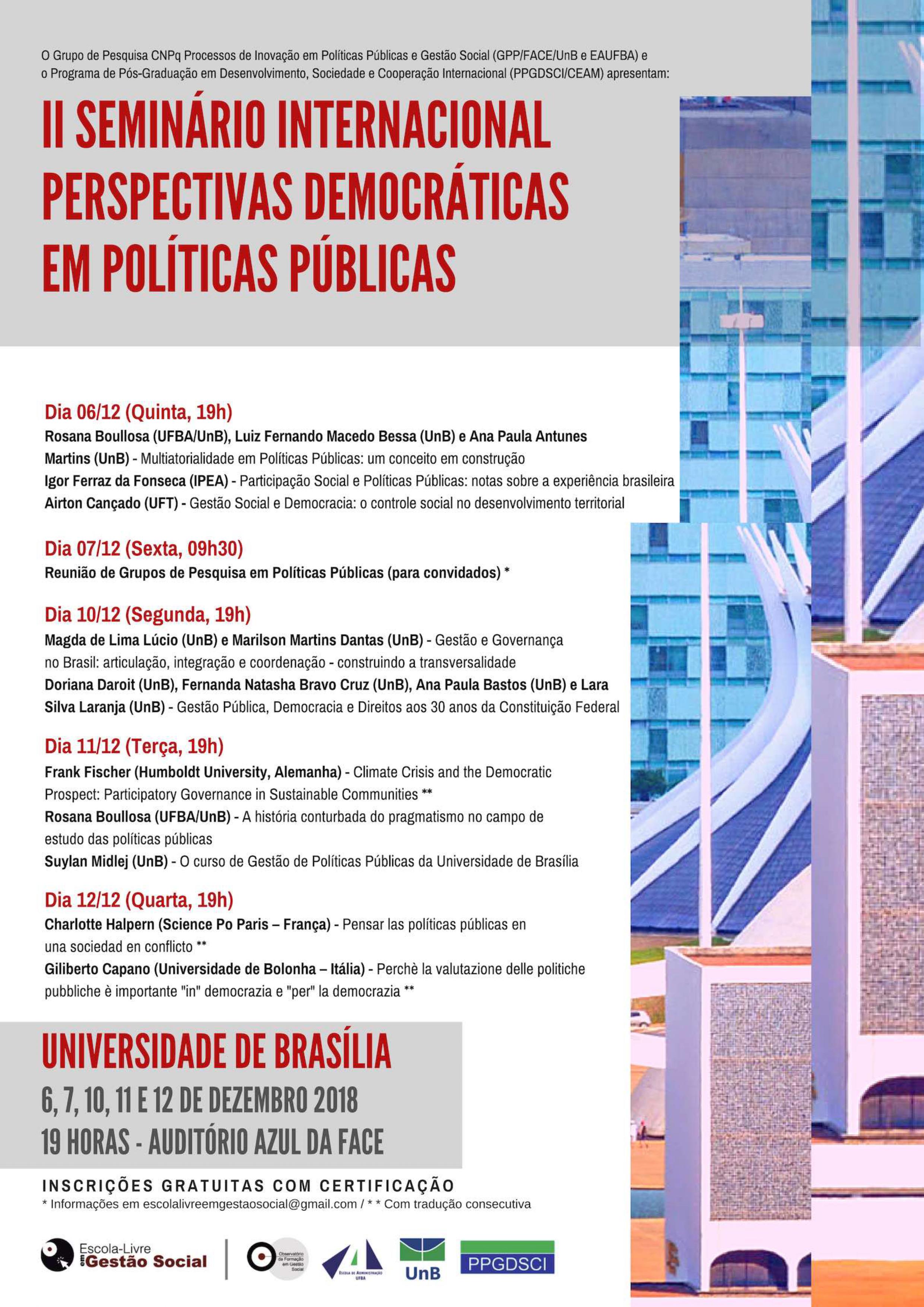 II Seminário Internacional Perspectivas Democráticas em Políticas Públicas