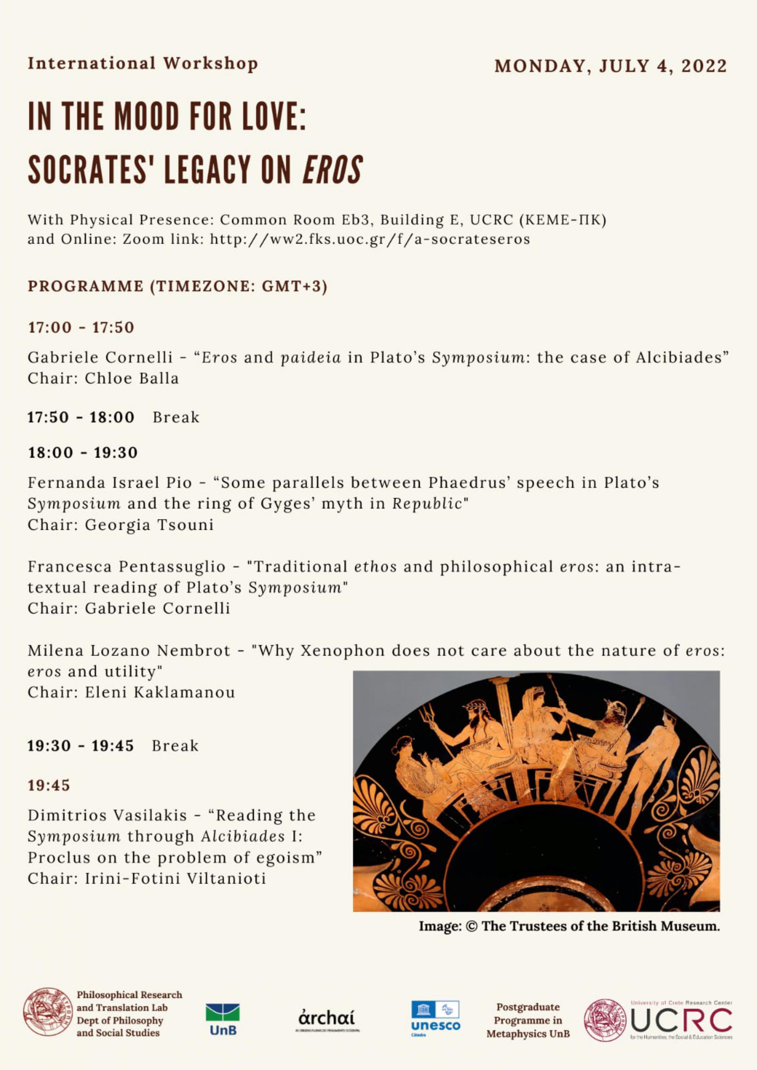 IN THE MOOD FOR LOVE: SOCRATES' LEGACY ON EROS - International Workshop