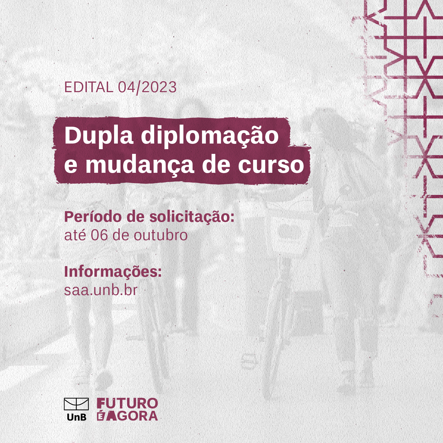 Solicitação de dupla diplomação e mudança de curso 2º/2023