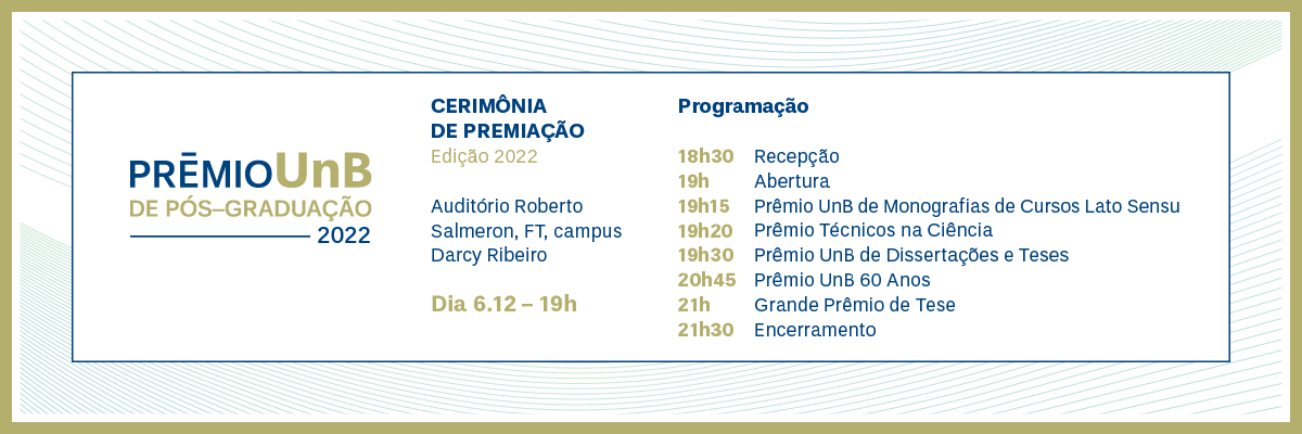 Cerimônia de premiação do Prêmio UnB de Pós-Graduação 2022