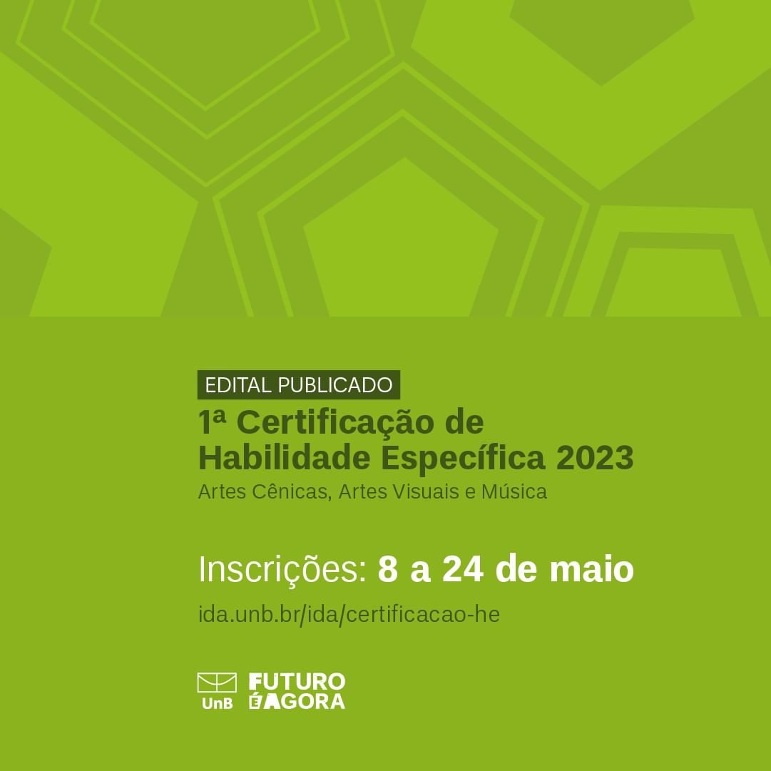 Inscrições para Certificação de Habilidade Específica 2ª/2023