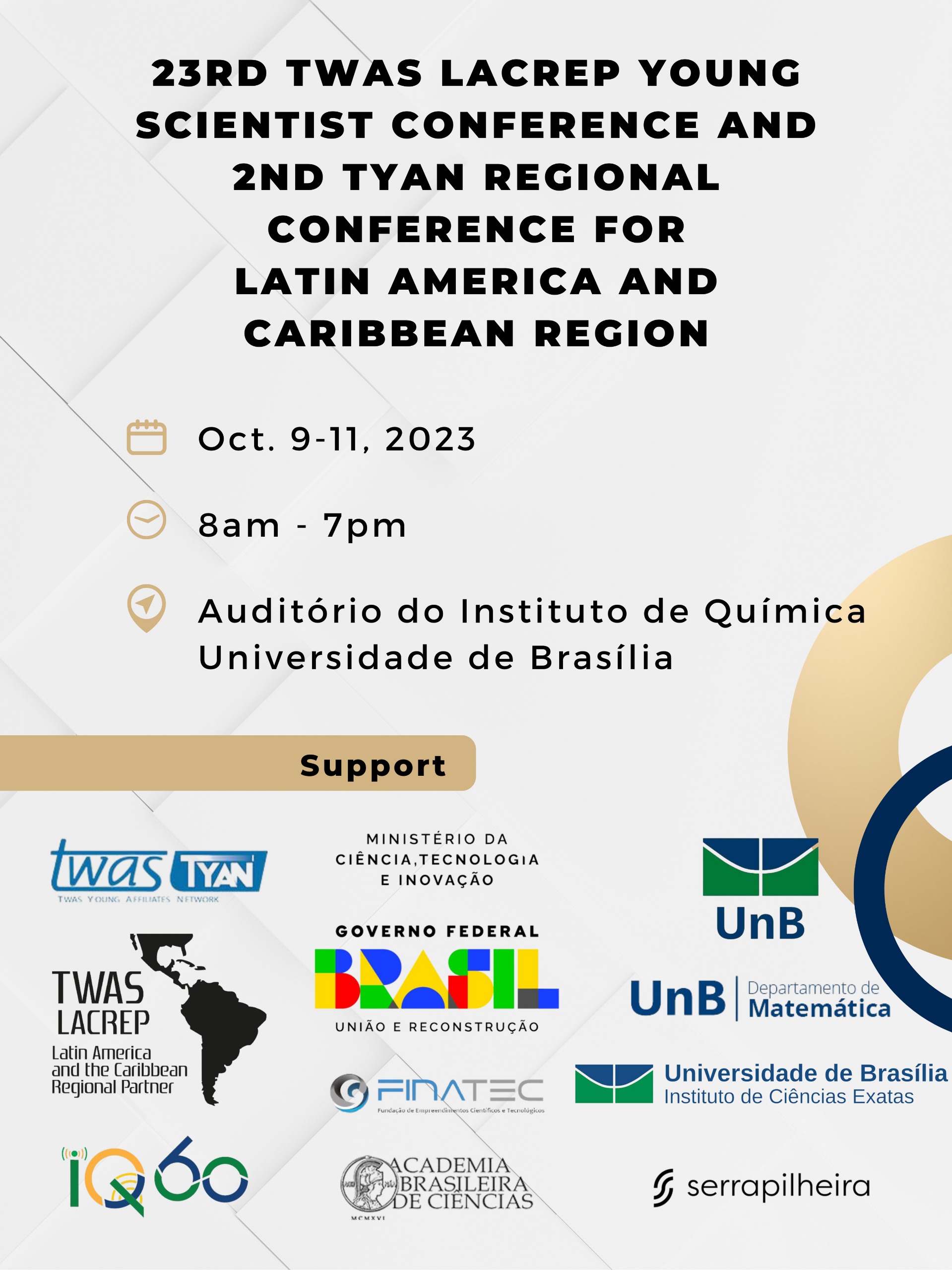  23ª Conferência de Jovens Cientistas do Parceiro Regional da América Latina e do Caribe da Academia Mundial de Ciências (TWAS-LACREP) 