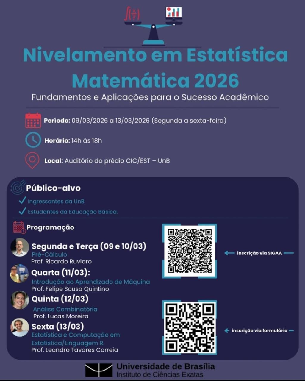 Curso de Nivelamento em Estatística e Matemática
