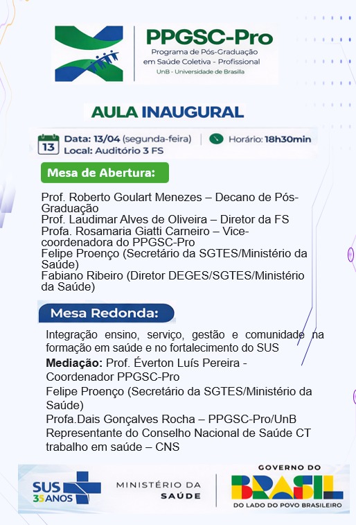Aula inaugural | PPGSC-Pro