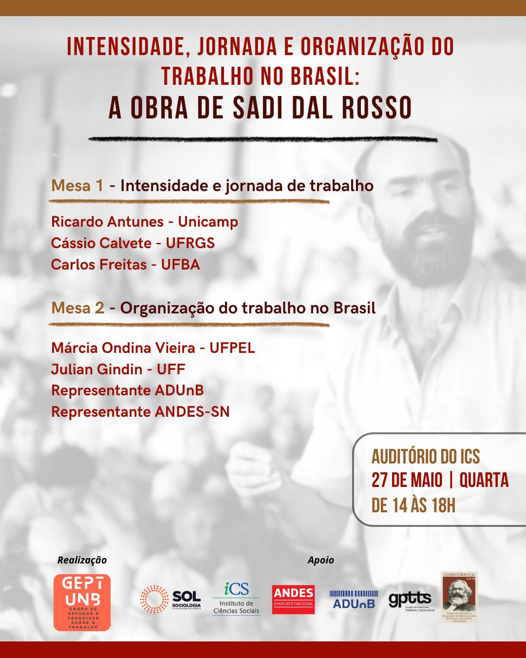 Debate | Intensidade, Jornada e Organização do Trabalho no Brasil: a obra de Sadi Dal Rosso