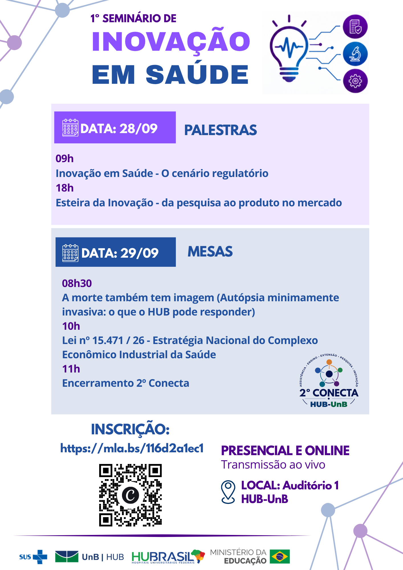 1º Seminário de Inovação em Saúde do HUB-UnB
