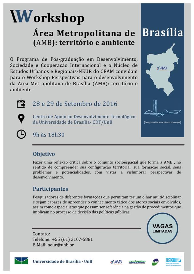 Workshop sobre área metropolitana de Brasília