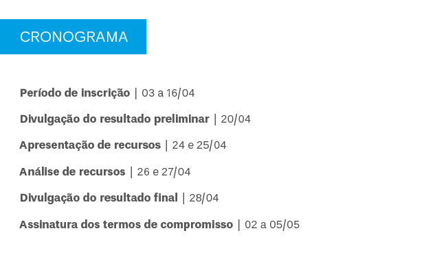 Cronograma de inscrição do edital para subsídio a refeição no ru