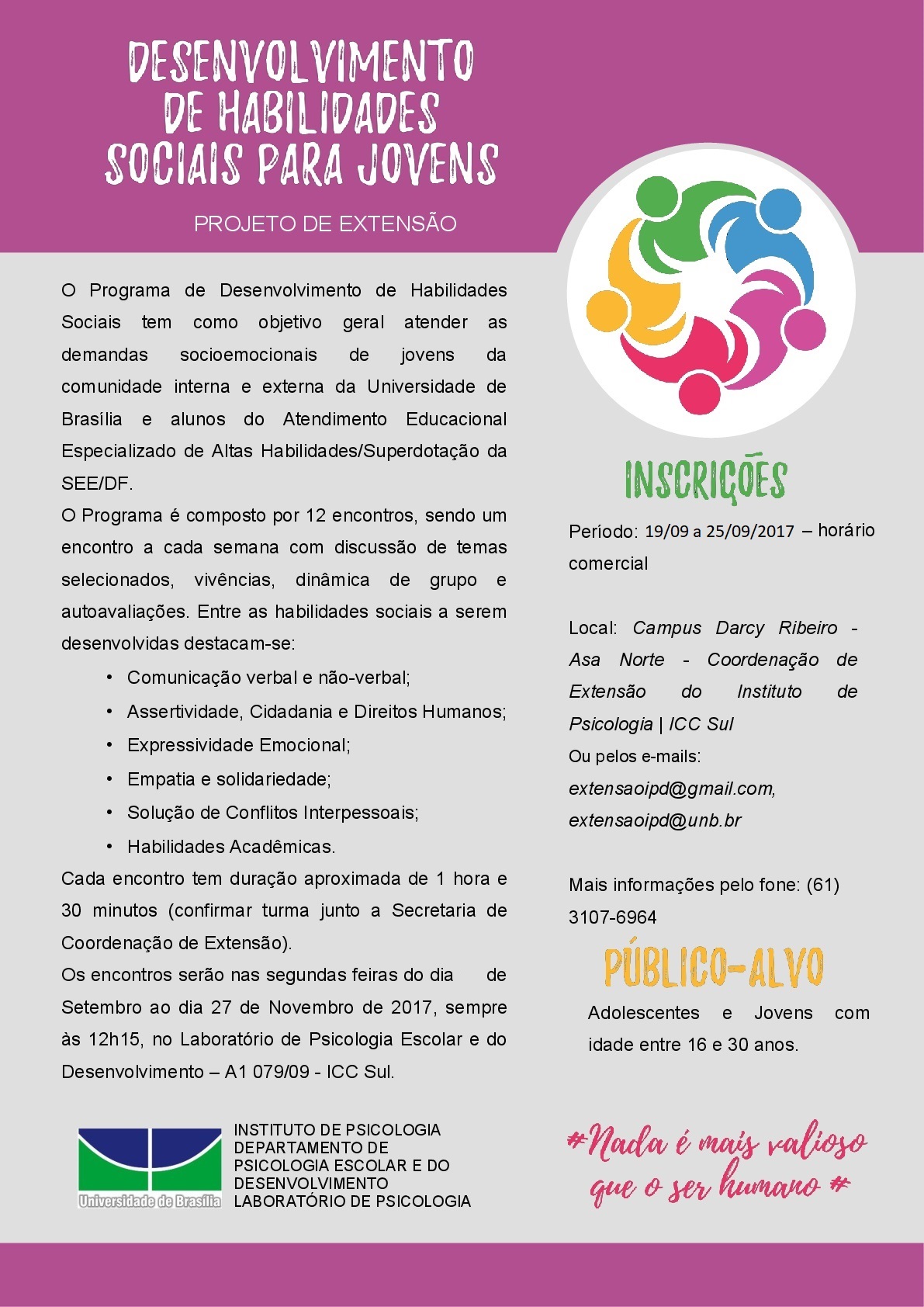 Projeto Desenvolvimento de Habilidades Sociais para Jovens
